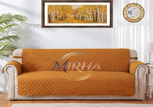 Cotton Quilted Sofa Cover – Sofa Coat - Copper