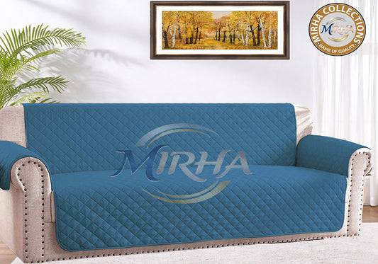 Cotton Quilted Sofa Cover – Sofa Coat - Zinc Color