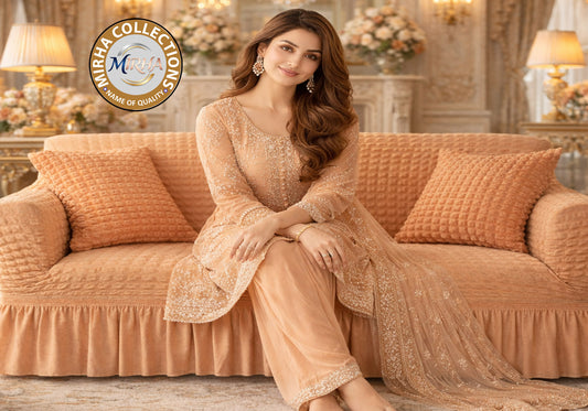 Mesh-Bubble Turkish Style Sofa Cover - Golden