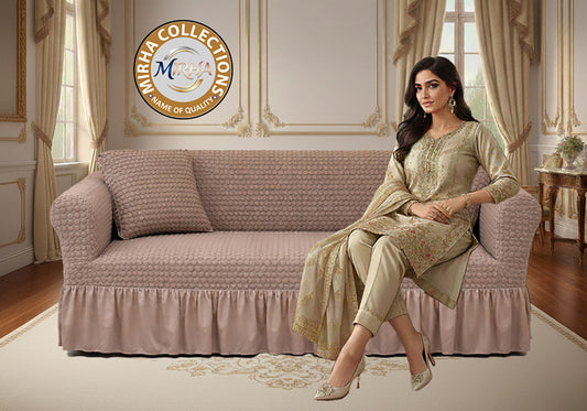 Mesh-Bubble Turkish Style Sofa Cover - Mouse Color