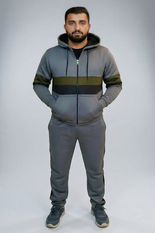 Modern Stylish Men’s Tracksuit for Everyday Wear - Gray